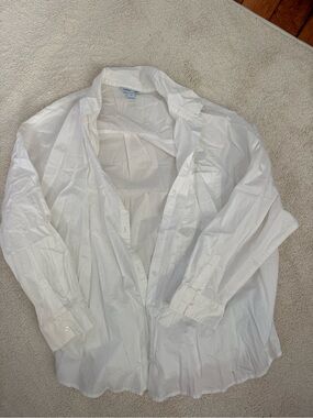Old Navy Classic White Button-Up Linen Shirt